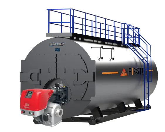 Natural gas horizontal boiler for efficient industrial heating